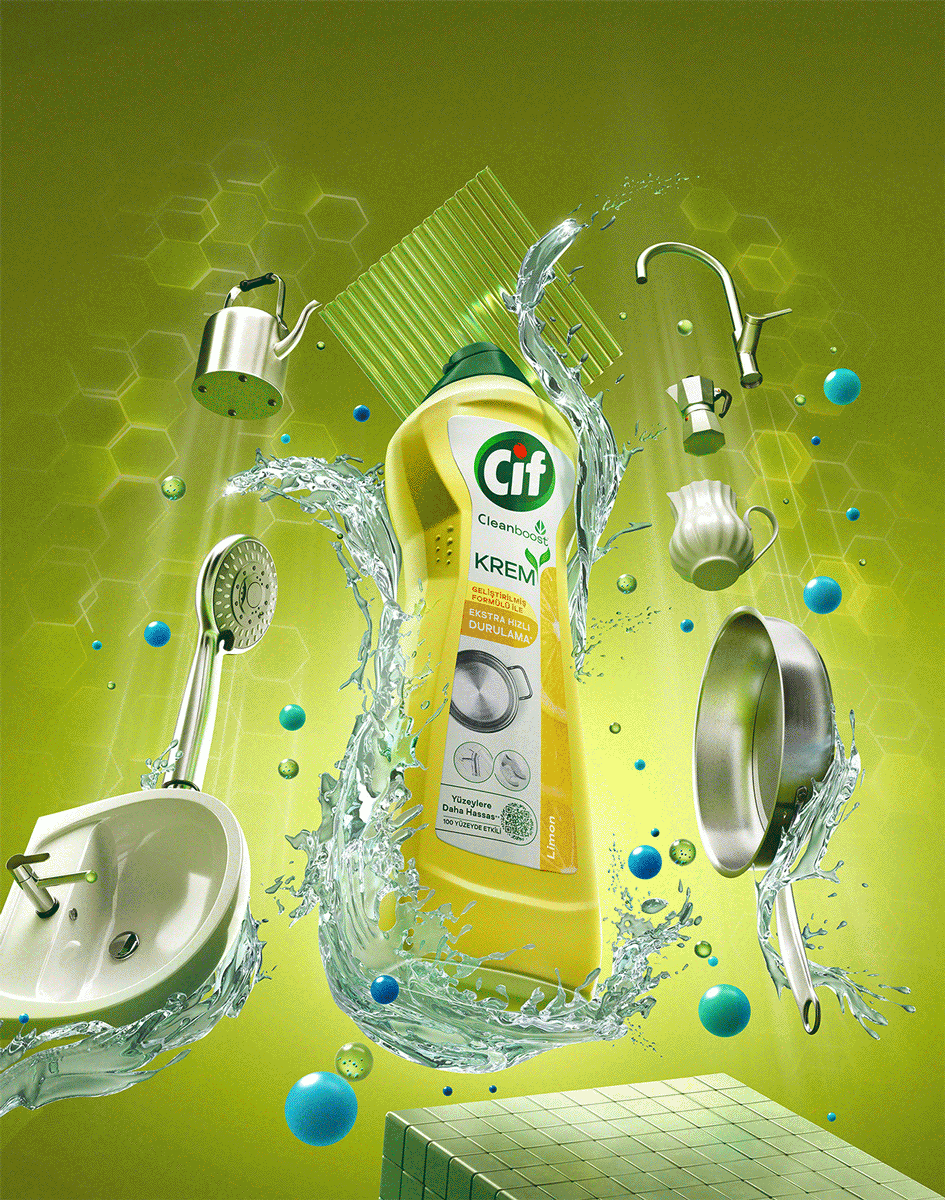 Cif —  campaign, Retouch/3D finishing by Matte-Studio